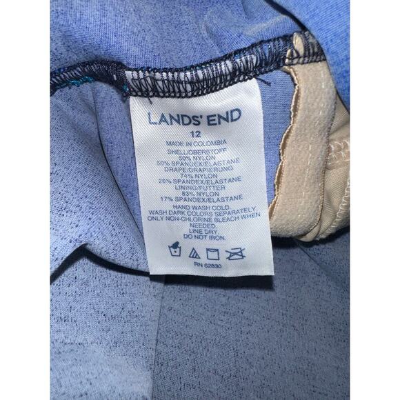 Lands End Women’s Slendersuit wrap One Piece Swimsuit Blue Ombré Size 12 - Picture 6 of 8